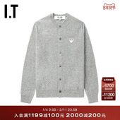 CDG GARCONS川久保玲情侣款 PLAY COMME des 圆领羊毛针织开衫