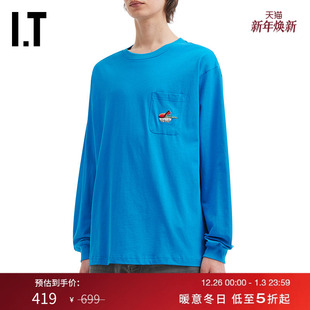 T恤新款 纯色长袖 Skateboards男装 简约休闲圆领内搭上衣 Evisen