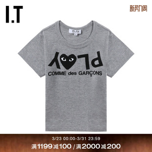 IT CDG PLAY COMME des GARCONS川久保玲童装圆领短袖T恤上衣新款