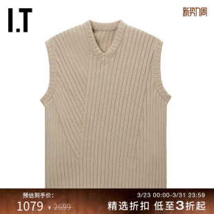 宽松V领针织马甲新款 SOPHNET.男装 竖纹坑毛背心250064MO SOPH.