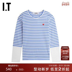 IT CDG PLAY COMME des GARÇONS川久保玲男装长袖T恤休闲拼接条