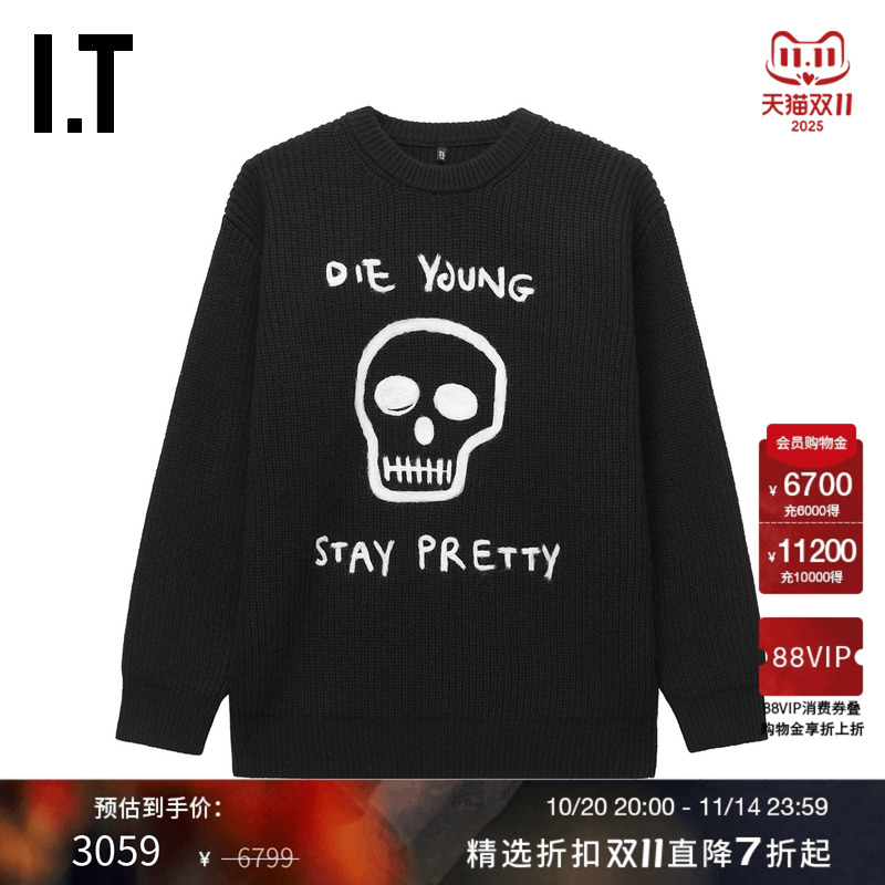 ITR13圆领针织衫时尚酷感