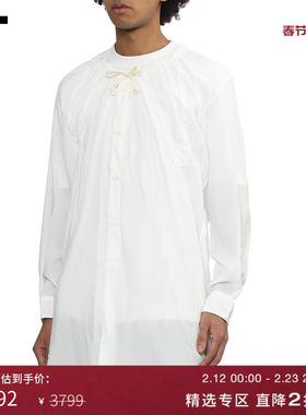 IT CDG COMME des GARCONS HOMME PLUS男中长款无领微透长袖上衣