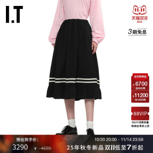 CDG GIRL女装 COMME GARCONS 荷叶边裙摆半身裙复古气质 des