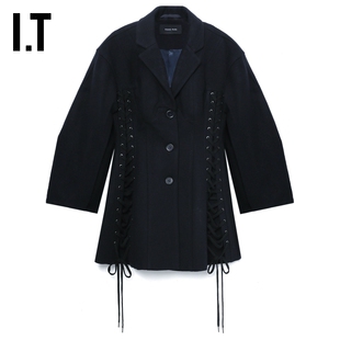 绑带收腰毛呢夹克新款 Simone Rocha女装 外套 复古时髦呢子西装