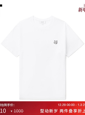 IT Maison Kitsune女装宽松短袖T恤新款狐狸头装饰圆领半袖11SSXO