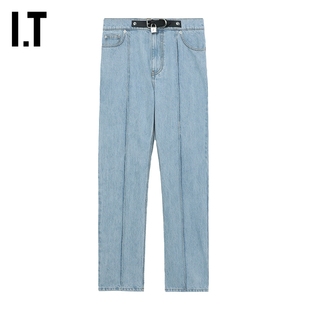 IT JW Anderson男装合身牛仔长裤新款潮酷复古锁头绊带装饰007335