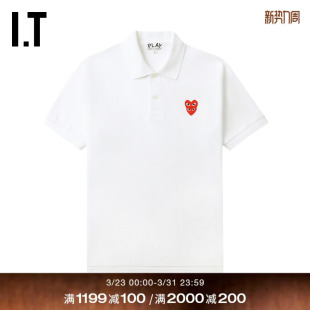 COMME PLAY des GARCONS川久保玲情侣基础短袖 翻领polo衫 CDG