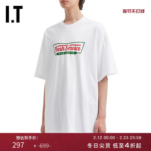 IT Fresh Service男装宽松短袖T恤新款休闲活力logo字母印花半袖