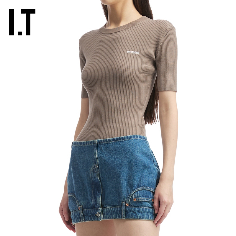 ITWe11Done修身罗纹短袖T恤