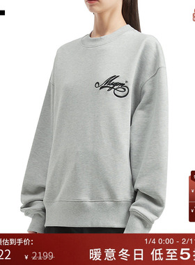 IT MSGM女装圆领卫衣新款简约休闲logo刺绣宽松套头上衣M80793AP