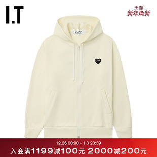 CDG GARCONS川久保玲情侣款 PLAY des 连帽拉链卫衣外搭 COMME