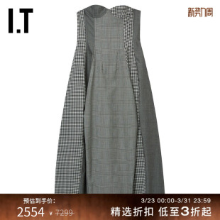 优雅文艺风裁片拼接长裙431031X 抹胸连衣裙新款 日本ENFÖLD女装