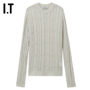 IT OUR LEGACY男装圆领针织衫新款复古质感修身微透薄毛衣223FLMO