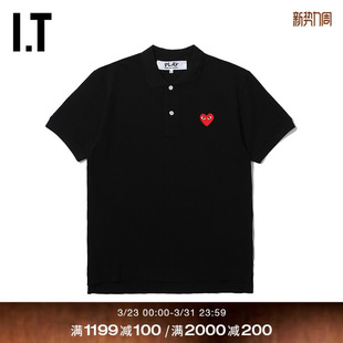 COMME PLAY des GARÇONS川久保玲男装 红色爱心刺绣 polo衫 CDG