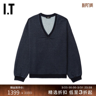 简约时尚 V领牛仔卫衣新款 做旧毛边上衣797WBLXM We11Done女装