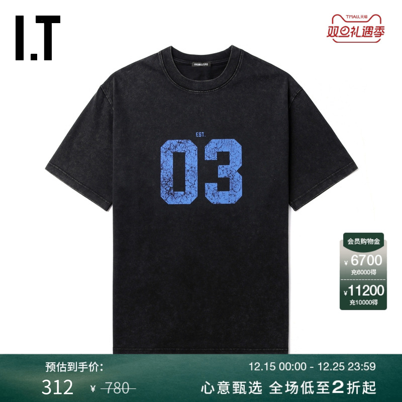 ITGROUNDZERO做旧短袖T恤