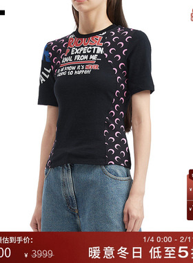 IT MARINE SERRE女装修身短袖T恤新款甜酷时尚拼接上衣WTT001XP