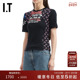 MARINE T恤新款 SERRE女装 修身 短袖 甜酷时尚 拼接上衣WTT001XP