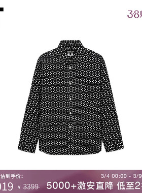 IT CDG COMME des GARCONS HOMME DEUX男装满幅纹理花色长袖衬衫