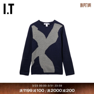 des GARCONS SHIRT男装 新款 COMME 圆领针织衫 拼色薄毛衣 CDG