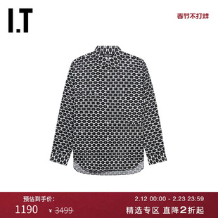 IT CDG COMME des GARCONS HOMME DEUX男装满幅图案装饰条纹衬衫