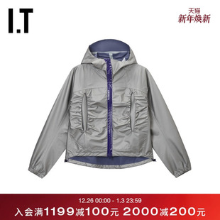 连帽拉链夹克新款 H男装 潮流户外风拼色薄外套SS25CRMO OFFICE