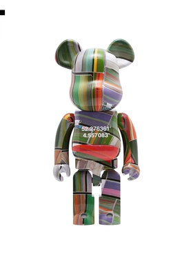 IT MEDICOM TOY BE@RBRICK手办艺术潮流拼色满印摆件潮玩599670MJ