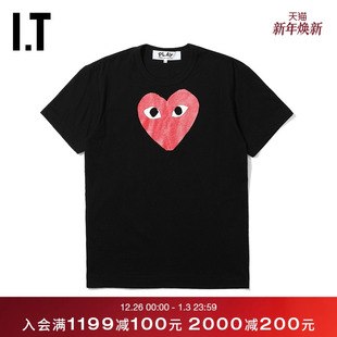 COMME PLAY des GARÇONS川久保玲男装 T恤红色爱心印 短袖 CDG