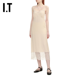 细吊带连衣裙新款 Rocha女装 优雅性感蕾丝拼接吊带裙 Simone