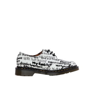 IT CDG|Dr. Martens联名女款厚底皮鞋时尚个性字母涂鸦系带休闲鞋