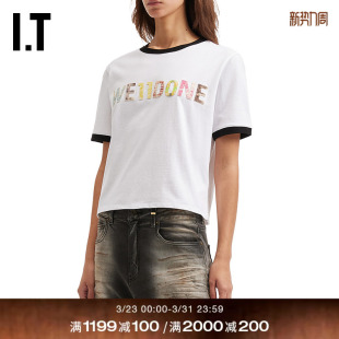 青春时尚 T恤新款 圆领短袖 撞色包边短上衣755WBKXQ We11Done女装