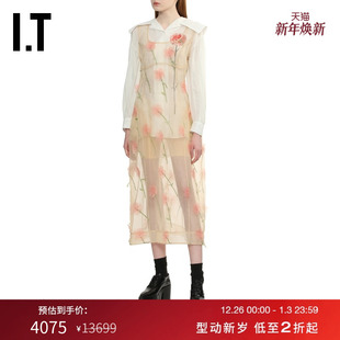 连衣裙新款 无袖 Rocha女装 浪漫优雅透视纱裙739745XO Simone