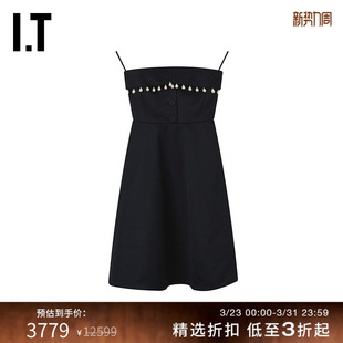 精致气质珠饰缀饰吊带裙DS07BKXP 吊带连衣裙新款 KIMHEKIM女装