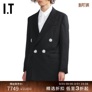 夹克新款 宽松西装 Rocha男装 珠饰扣饰西服外套613217MP Simone