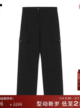 IT Designers Remix女装宽松直筒裤新款简约时尚工装长裤19577XXL