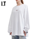 个性 街头风宽松圆领上衣 廓形长袖 T恤新款 We11Done女装 中长款