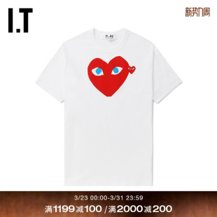 COMME PLAY des GARCONS川久保玲情侣爱心logo装 T恤 饰短袖 CDG