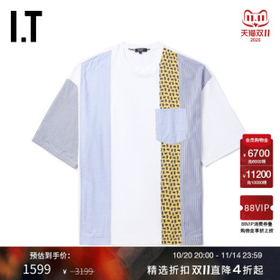 des GARCONS HOMME男装 T恤半袖 COMME 裁布拼接宽松短袖 CDG