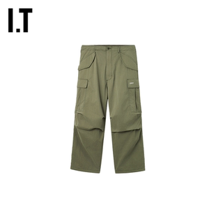 阔腿裤 工装 裤 OFF 饰休闲裤 新款 复古潮流斜纹装 WHITE™情侣装