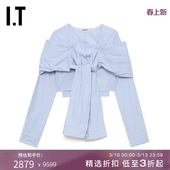 上衣新款 露脐长袖 短款 甜辣少女解构感拼接024100XN AMBUSH女装