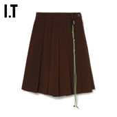 PC1900XK 复古学院风绳索坠饰拼接五分裤 SJYP女装 百褶裙裤