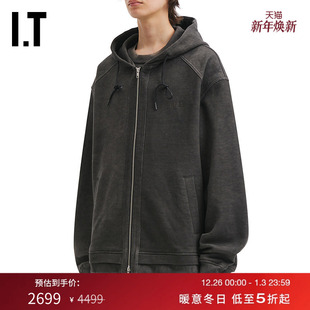 复古街潮做旧效果外搭941P05MP 连帽拉链卫衣新款 JUUN.J男装