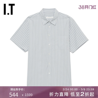 ITSOPH.SOPHNET.条纹短袖衬衫