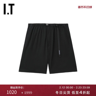 IT DESCENDANT男装宽松短裤休闲裤新款简约日常纯色直筒裤PEM04MM