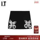 甜酷辣妹水钻蝴蝶造型包臀裙05171 半身裙短裙新品 Area Nyc女装