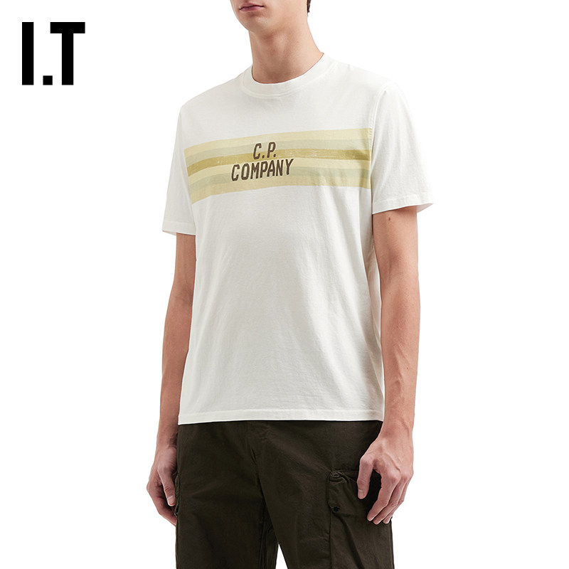 IT C.P.COMPANY男装休闲短袖T恤新款简约日常拼色条纹装饰半袖,男装,T恤,淘宝优惠券,粉丝福利购,淘宝优惠卷
