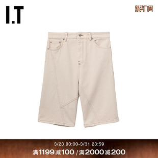 新款 宽松牛仔短裤 简约时尚 水洗五分裤 M013XQ 直筒裤 HALFBOY女装