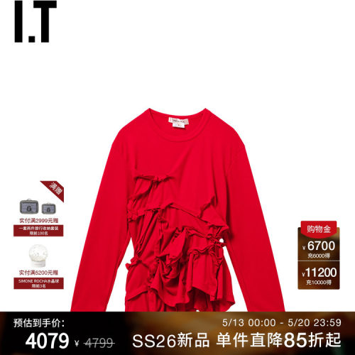 IT CDG COMME des GARCONS女装立体褶饰设计长袖上衣新款GQT010XQ