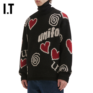 IT uniform experiment男装圆领针织衫新款绵羊毛毛衣252066MP